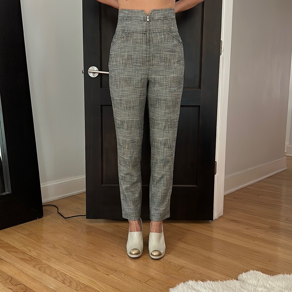 Rebecca Taylor dress pants, size 8, black & white modern plaid